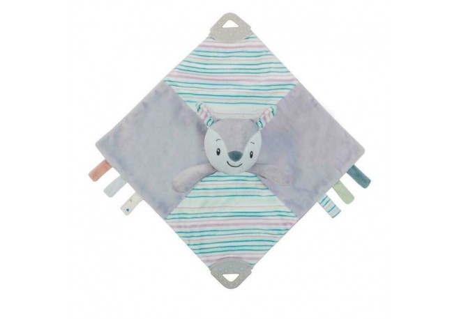 Petite&Mars - Paturica moale Cu zornaitoare de plus Veverita Boby Cu jucarie dentitie 31 x 31 x 12 cm Conform cu standardul euro