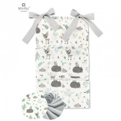 MimiNu - Organizator pentru patut Din bumbac certificat Oeko Tex Standard 100 Cu 6 compartimente Cu doua panglici 70x40 cm Fores