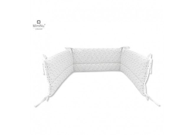 MimiNu - Aparatoare pentru patut 120x60 cm Din bumbac certificat Oeko Tex Standard 100 Cu inaltimea de 30 cm Cu panglici Mini Gr