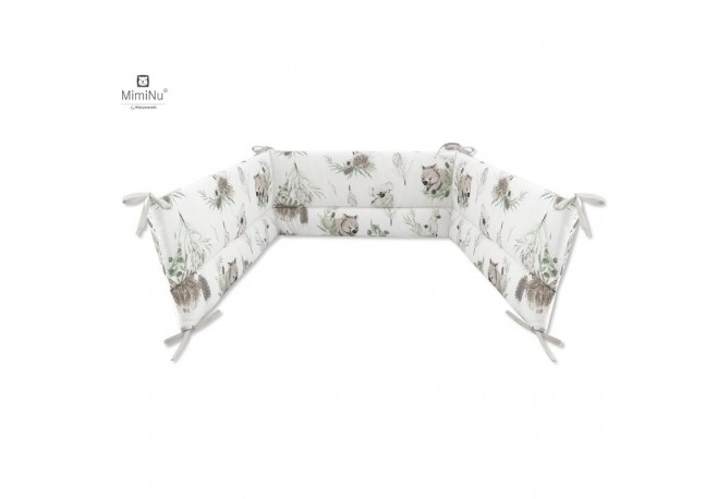MimiNu - Aparatoare pentru patut 120x60 cm Din bumbac certificat Oeko Tex Standard 100 Cu inaltimea de 30 cm Cu panglici Austral