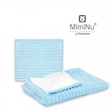 MimiNu - Set paturica 75x100 cm si perna 40x40 cm Material certificat Oeko Tex Standard 100 Minky Blue