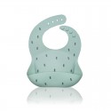 Petite&Mars - Baveta moale Sam Din silicon Cu rezervor Fara BPA PVC si Ftalati Copaci Verde