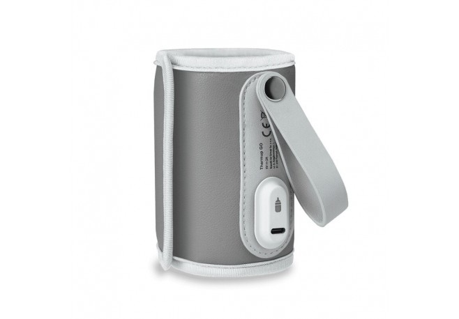 Lionelo - Incalzitor biberoane ThermUp Go Portabil Temperatura constanta pana la 24 h Incarcare USB Gri