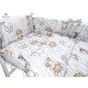 MimiNu - Lenjerie patut 3 piese Cu protectie laterala Din bumbac certificat Oeko Tex Standard 100 Pentru patut 120x60 cm Safari 