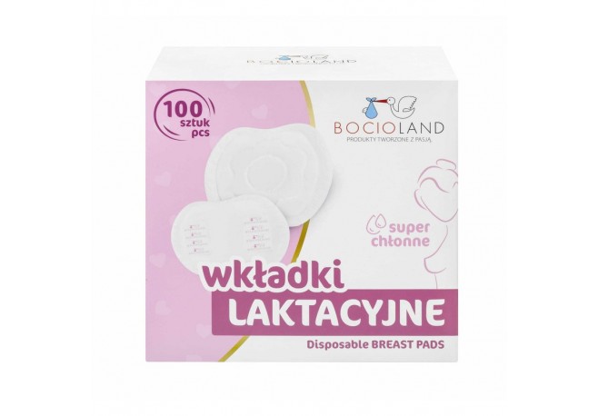 Bocioland - Tampoane pentru san Set 100 bucati Ambalate individual Cu banda adeziva pentru o fixare usoara
