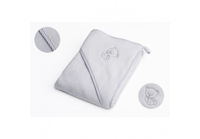 Qmini - Prosop cu gluga Din bumbac 80x80 cm Grey