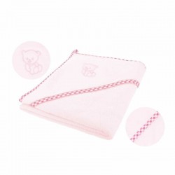 Qmini - Prosop cu gluga Din bumbac 80x80 cm Pink