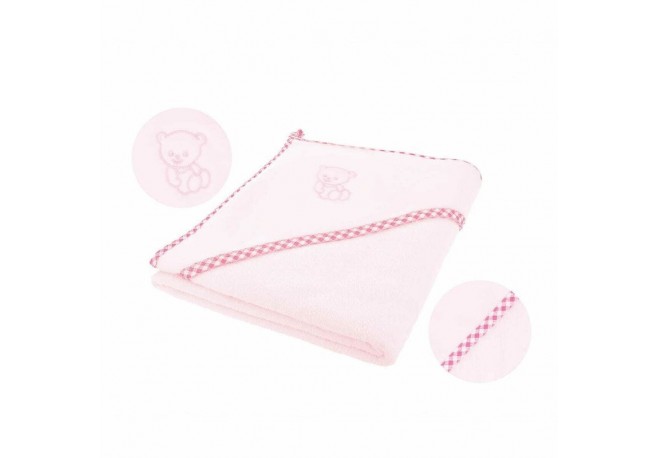 Qmini - Prosop cu gluga Din bumbac 80x80 cm Pink