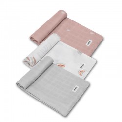 Lionelo - Set 3 scutece multifunctionale Rainbow Din Bambus 70x70 cm Multicolor