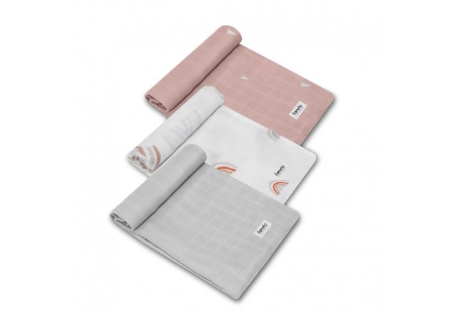 Lionelo - Set 3 scutece multifunctionale Rainbow Din Bambus 70x70 cm Multicolor
