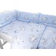 Qmini - Lenjerie patut 3 piese Cu protectie laterala Teddy Bears On Clouds Blue Din bumbac Pentru patut 140x70 cm