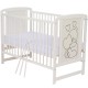 Qmini - Patut din lemn Timmi Heart 120x60 cm Din lemn de pin si mdf Stabil si rezistent Inaltime saltea reglabila pe 3 nivele La