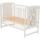 Qmini - Patut din lemn Timmi Heart 120x60 cm Din lemn de pin si mdf Stabil si rezistent Inaltime saltea reglabila pe 3 nivele La