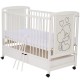 Qmini - Patut din lemn Timmi Heart 120x60 cm Cu sertar Din lemn de pin si mdf Stabil si rezistent Inaltime saltea reglabila pe 3