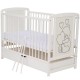Qmini - Patut din lemn Timmi Heart 120x60 cm Cu sertar Din lemn de pin si mdf Stabil si rezistent Inaltime saltea reglabila pe 3