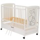 Qmini - Patut din lemn Timmi Heart 120x60 cm Cu sertar Din lemn de pin si mdf Stabil si rezistent Inaltime saltea reglabila pe 3