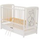 Qmini - Patut din lemn Timmi Heart 120x60 cm Cu sertar Din lemn de pin si mdf Stabil si rezistent Inaltime saltea reglabila pe 3