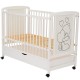 Qmini - Patut din lemn Timmi Heart 120x60 cm Cu sertar Din lemn de pin si mdf Stabil si rezistent Inaltime saltea reglabila pe 3