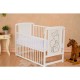 Qmini - Patut din lemn Timmi Heart 120x60 cm Cu laterala culisanta Din lemn de pin si mdf Stabil si rezistent Inaltime saltea re