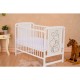 Qmini - Patut din lemn Timmi Heart 120x60 cm Cu laterala culisanta Din lemn de pin si mdf Stabil si rezistent Inaltime saltea re