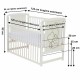 Qmini - Patut din lemn Timmi Heart 120x60 cm Cu laterala culisanta Din lemn de pin si mdf Stabil si rezistent Inaltime saltea re