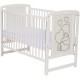 Qmini - Patut din lemn Timmi Heart 120x60 cm Cu laterala culisanta Din lemn de pin si mdf Stabil si rezistent Inaltime saltea re