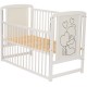 Qmini - Patut din lemn Timmi Heart 120x60 cm Cu laterala culisanta Din lemn de pin si mdf Stabil si rezistent Inaltime saltea re