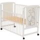 Qmini - Patut din lemn Timmi Heart 120x60 cm Cu laterala culisanta Din lemn de pin si mdf Stabil si rezistent Inaltime saltea re