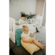 Patut junior cu sertar compartimentat YappyLux din lemn Cu laterala de protectie YappyKids 160x80 cm Alb