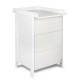 Comoda de infasat YappyMini din lemn Cu trei sertare Cu blat de infasat detasabil YappyKids 65x54x90 cm Alb