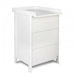 Comoda de infasat YappyMini din lemn Cu trei sertare Cu blat de infasat detasabil YappyKids 65x54x90 cm Alb