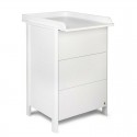 Comoda de infasat YappyMini din lemn Cu trei sertare Cu blat de infasat detasabil YappyKids 65x54x90 cm Alb