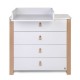 Comoda de infasat YappyEtude din lemn Cu patru sertare Cu blat de infasat detasabil YappyKids 89x86x50 cm Alb