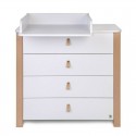 Comoda de infasat YappyEtude din lemn Cu patru sertare Cu blat de infasat detasabil YappyKids 89x86x50 cm Alb