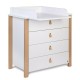 Comoda de infasat YappyEtude din lemn Cu patru sertare Cu blat de infasat detasabil YappyKids 89x86x50 cm Alb