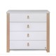 Comoda de infasat YappyEtude din lemn Cu patru sertare Cu blat de infasat detasabil YappyKids 89x86x50 cm Alb