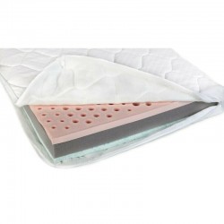 Saltea pentru patut YappyAir din latex si spuma de carbon YappyKids 120x60x10 cm Alb