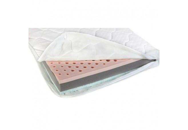 Saltea pentru patut YappyAir din latex si spuma de carbon YappyKids 120x60x10 cm Alb