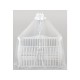 Baldachin mare YappyDome din tull cu panglica de satin si funda YappyKids 500x160 cm Alb