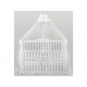 Baldachin mare YappyDome din tull cu panglica de satin si funda YappyKids 500x160 cm Alb