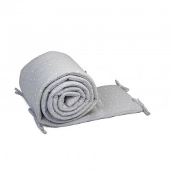 Aparatoare laterala pentru patut YappyStar Din muselina Acopera toate laturile unui patut de dimensiunea 120x60 cm Cu 14 panglic