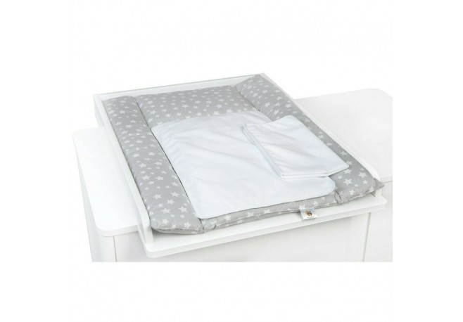 Saltea de infasat YappyNordGrey cu doua cearceafuri impermeabile YappyKids 73x55 cm Gri