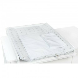 Saltea de infasat YappyNordWhite cu doua cearceafuri impermeabile YappyKids 73x55 cm Alb