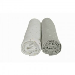 Set 2 scutece din muselina YappyGrey&White Refolosibile si cu multiple utilizari Din Bumbac YappyKids Dimensiune mare 70x100cm G
