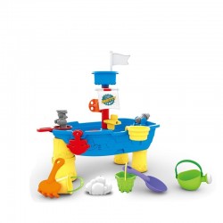 Petite&Mars - Masuta de activitati pentru apa si nisip Sandy Jack Cu accesorii 8 jucarii Multicolor
