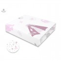 MimiNu - Cearceaf cu elastic pentru patut 140X70 cm Din bumbac certificat Oeko Tex Standard 100 Baby Shower Pink