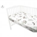 MimiNu - Cearceaf cu elastic pentru patut 140X70 cm Din bumbac certificat Oeko Tex Standard 100 Australian Animals Beige
