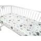 MimiNu - Cearceaf cu elastic pentru patut 140X70 cm Din bumbac certificat Oeko Tex Standard 100 Forest friends Grey/Mint