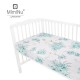 MimiNu - Cearceaf cu elastic pentru patut 140X70 cm Din bumbac certificat Oeko Tex Standard 100 Peonie Mint
