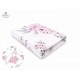 MimiNu - Cearceaf cu elastic pentru patut 140X70 cm Din bumbac certificat Oeko Tex Standard 100 Peonie Pink